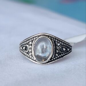 Blue Topaz Sterling Silver Gemstone Class Ring